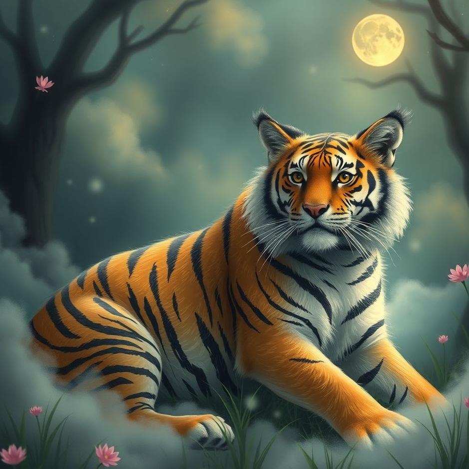 Dream : Tiger and a cat in a dream
