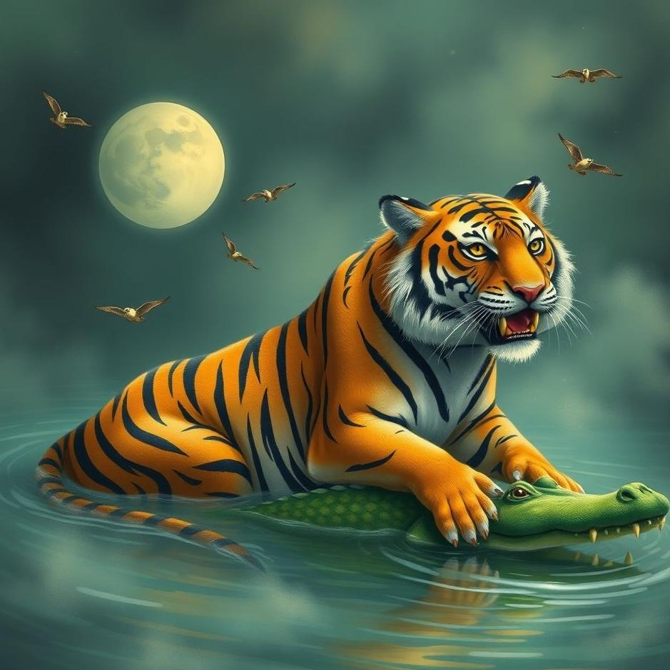 Dream : Tiger and a crocodile in a dream