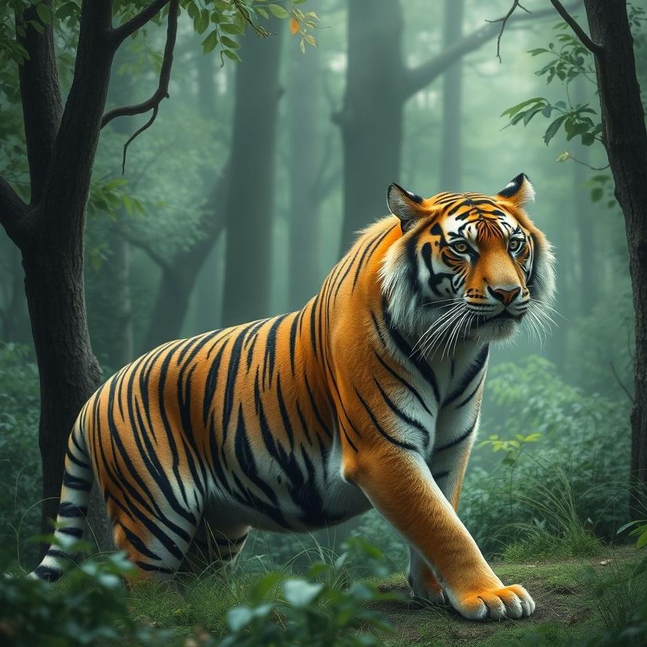 Dream : Tiger in the forest in a dream