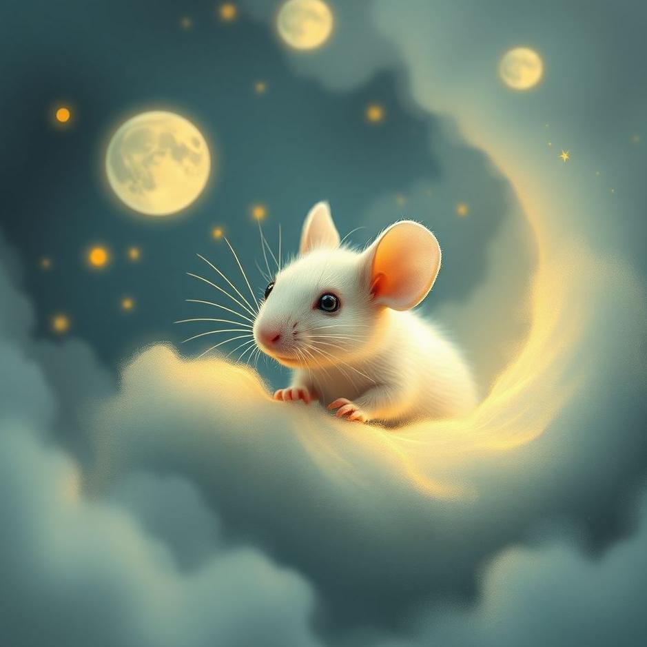 Dream : Tiny white mouse in a dream