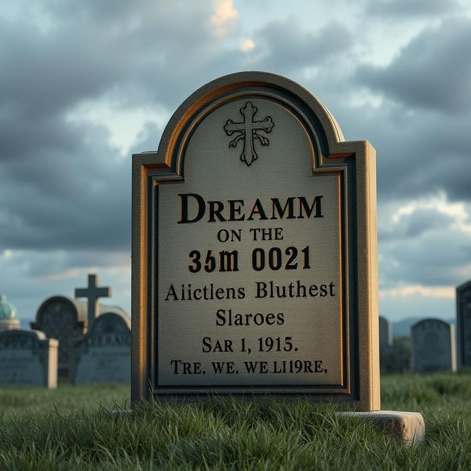 Dream : Tombstone written in a dream