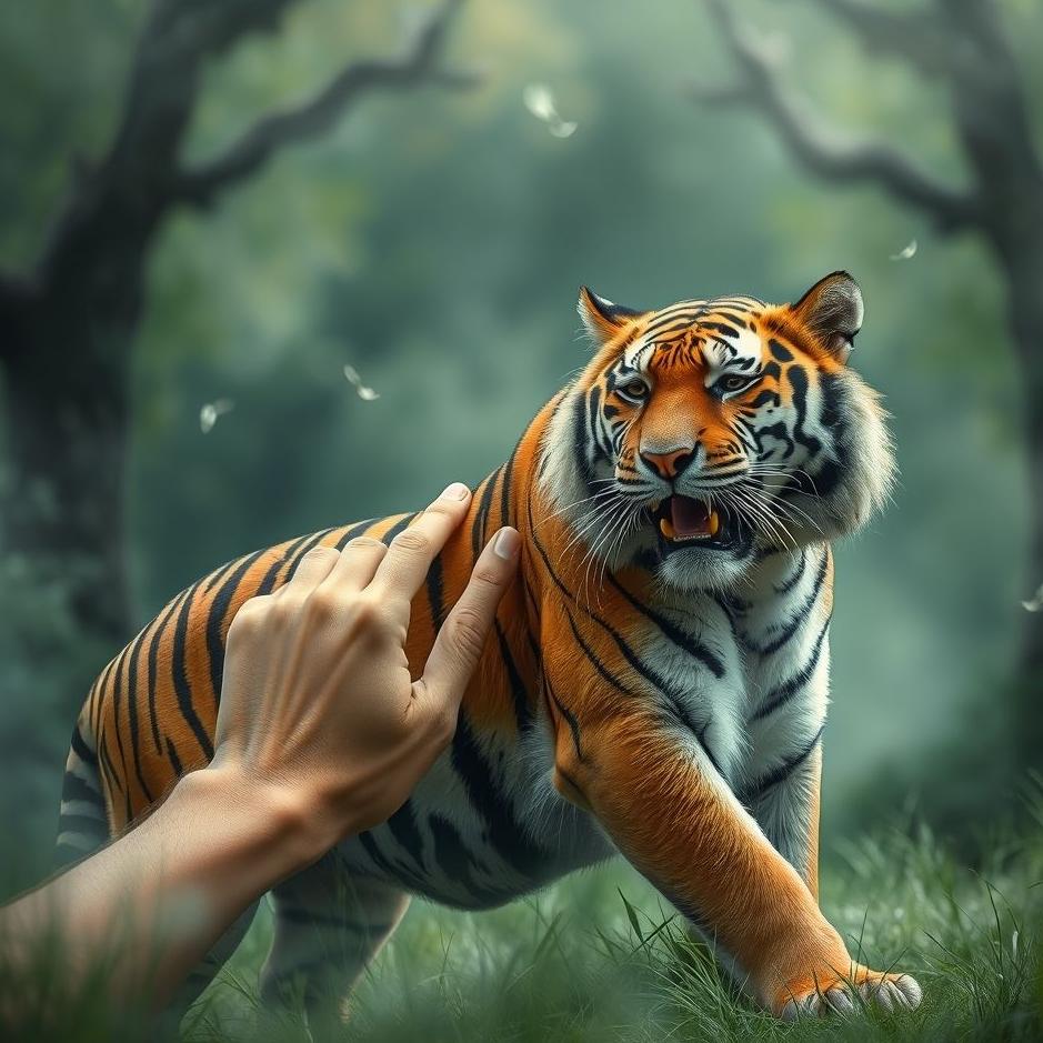 Dream : Touching a tiger in a dream