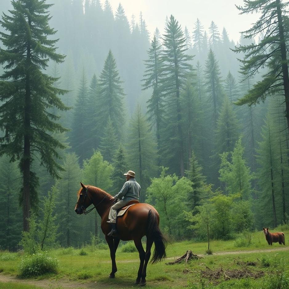 Dream : Traveling on a horse in the forest in a dream