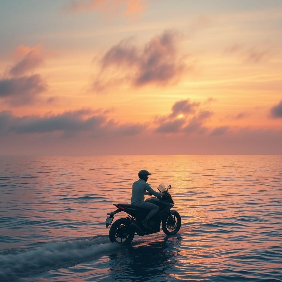 Dream : Traveling on the sea with a motorbike in a dream