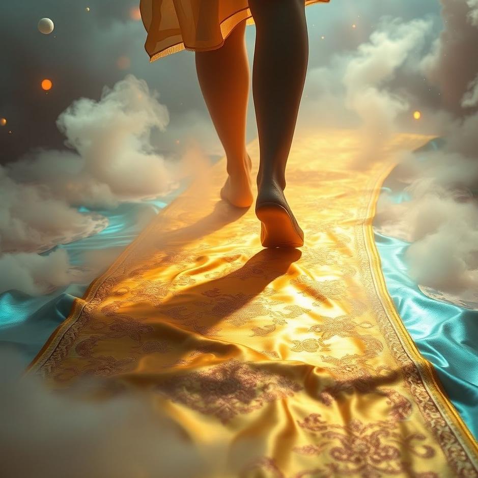 Dream : Treading a silk carpet in a dream