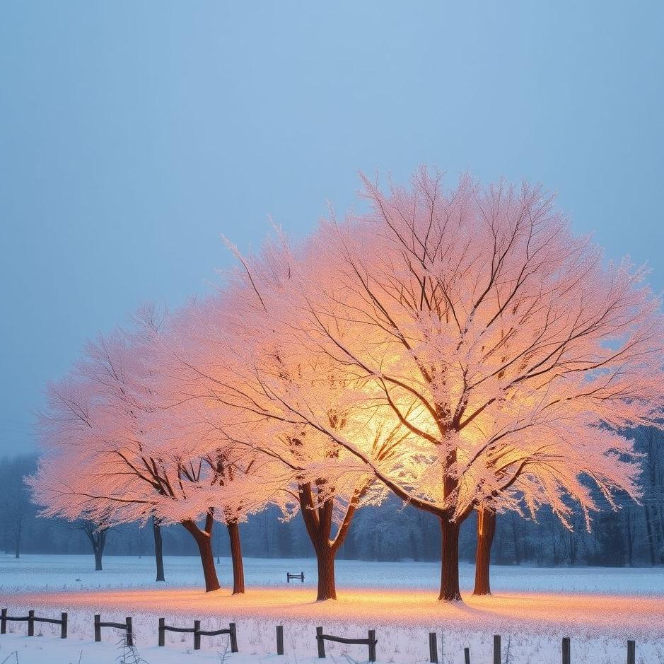 Dream : Trees bloom in winter in a dream