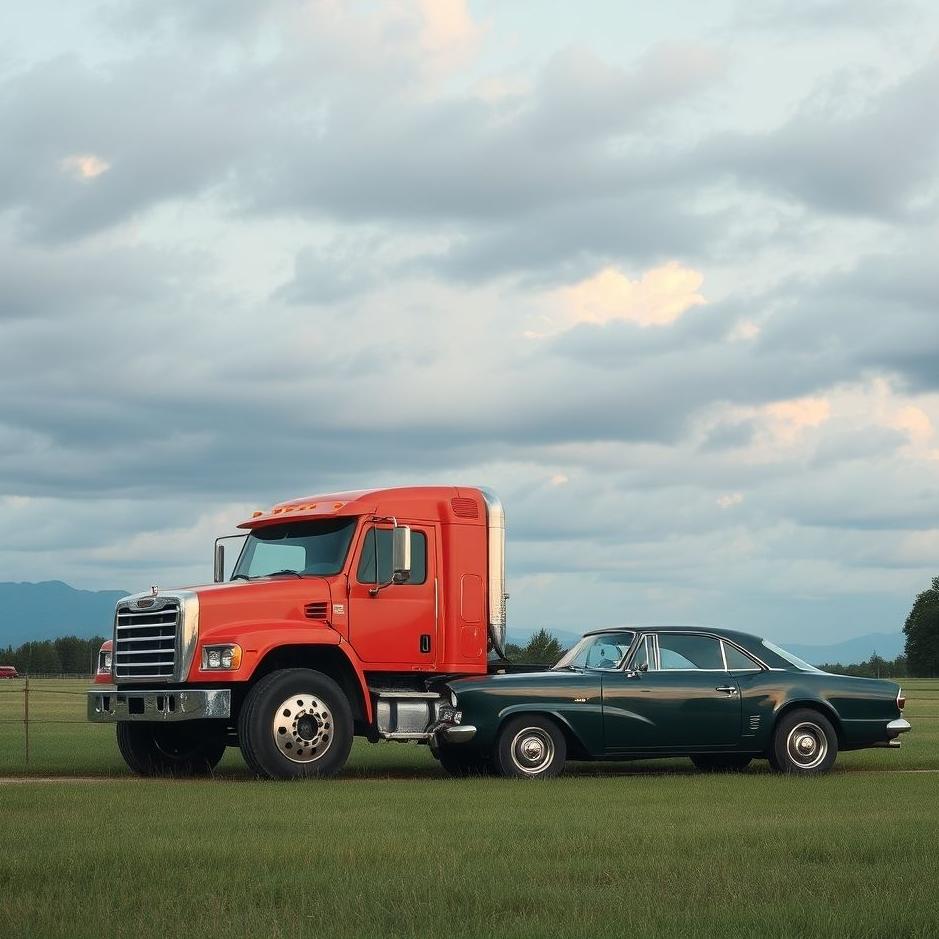 Dream : Truck and a car in a dream
