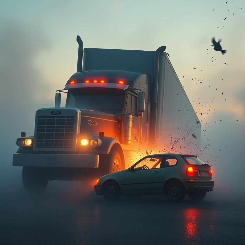 Dream : Truck crashing into a car in a dream