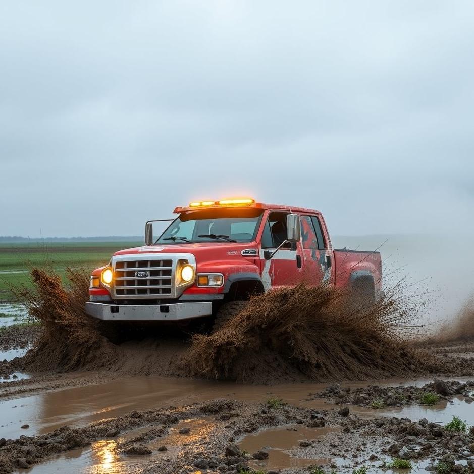 Dream : Truck passing through mud in a dream