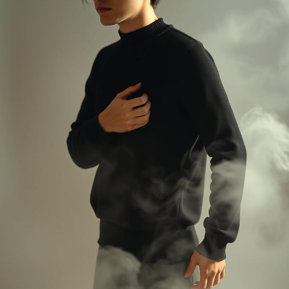 Dream : Trying on a black sweater in a dream