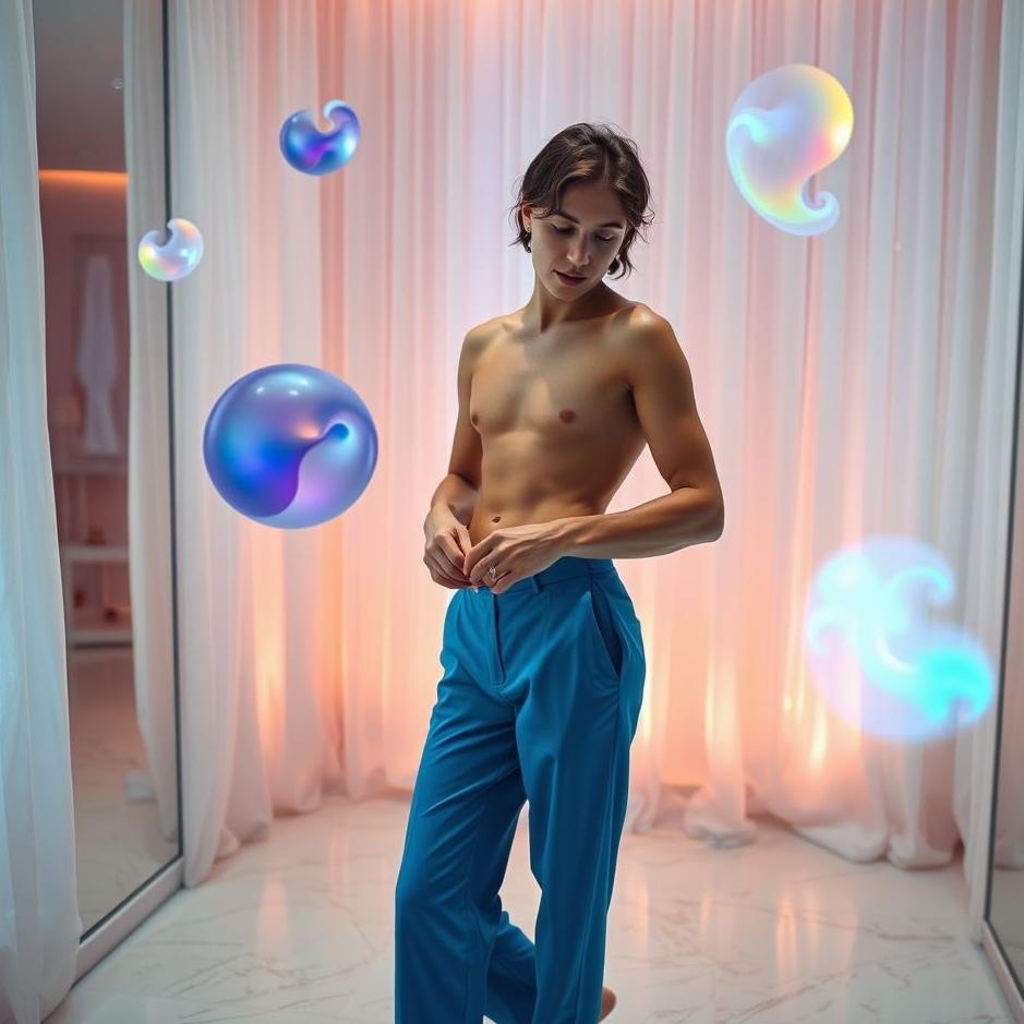 Dream : Trying on blue pants in a dream