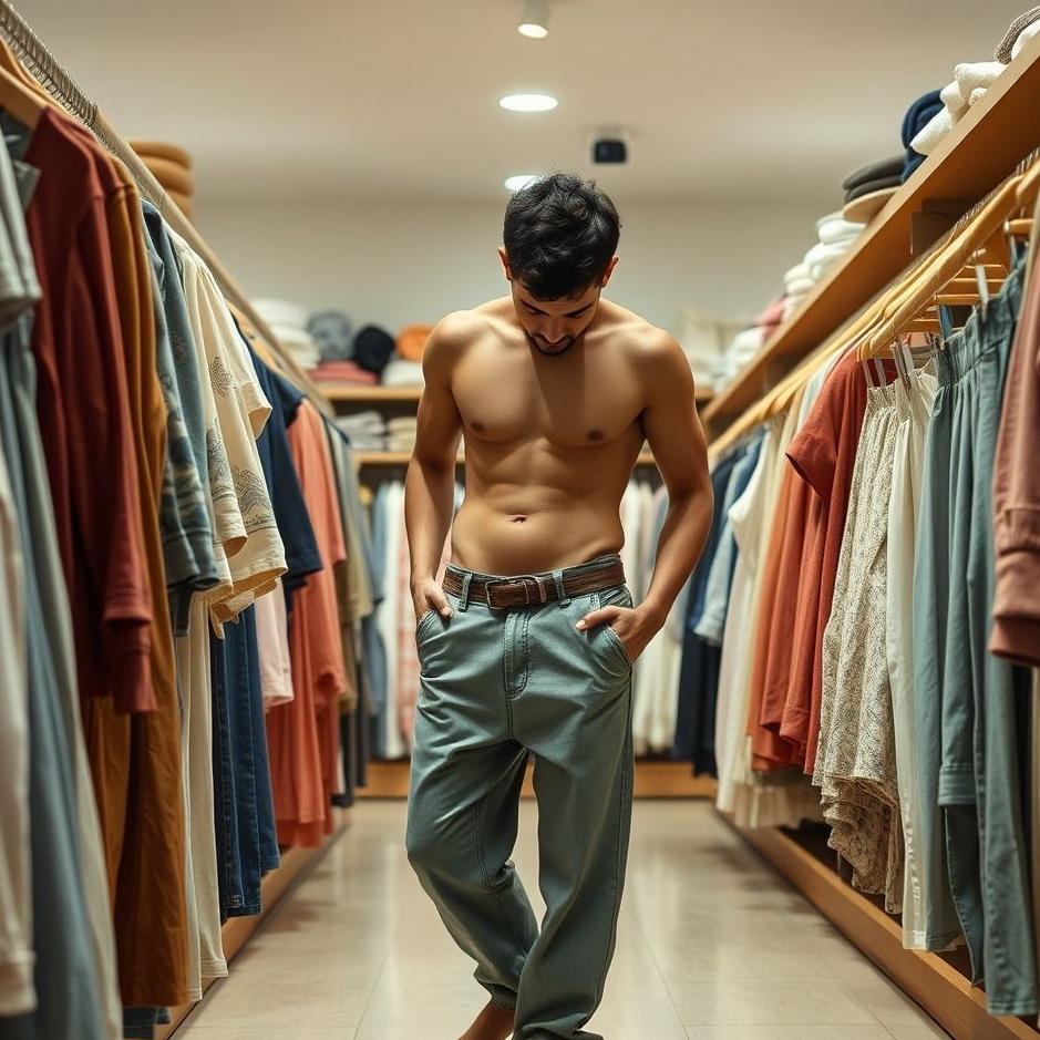 Dream : Trying on pants in a store in a dream