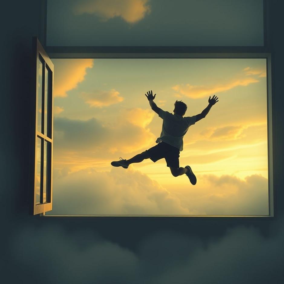 Dream : Trying to jump out of a window in a dream