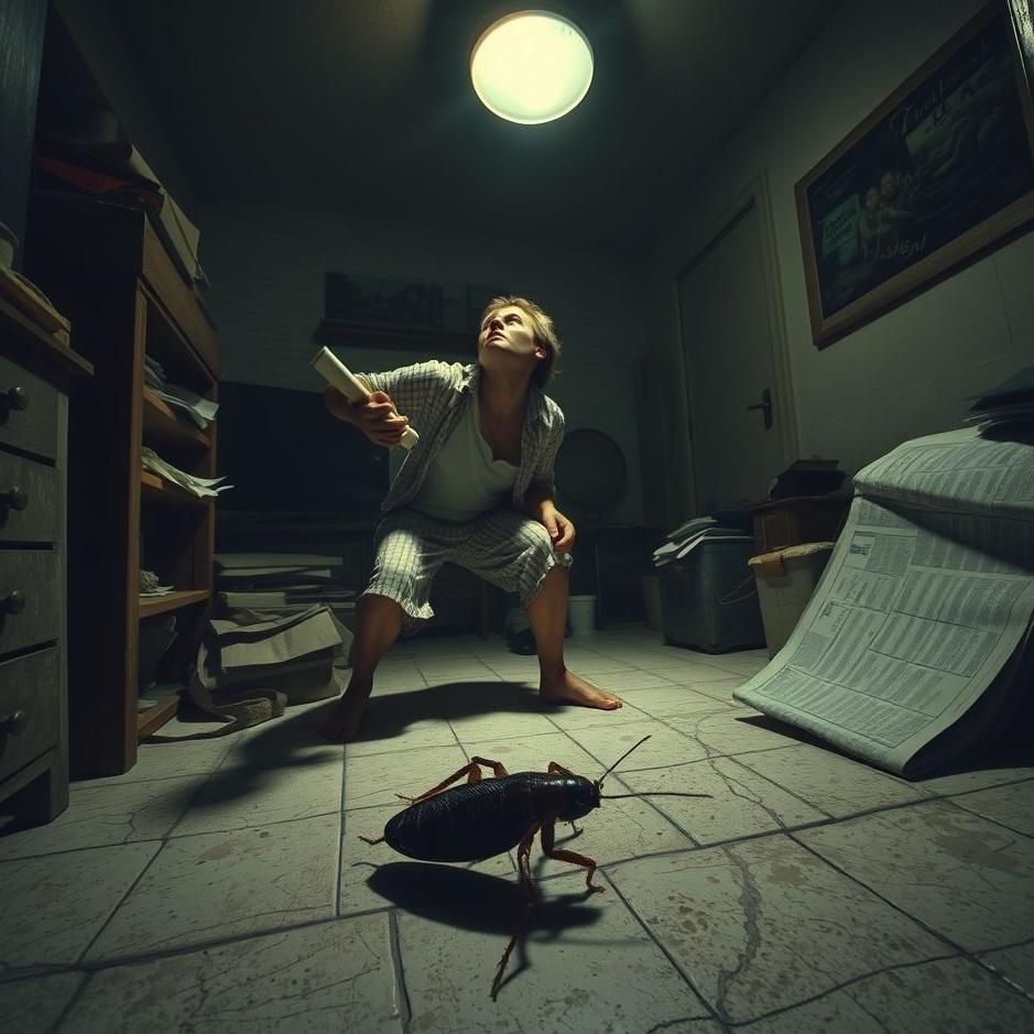 Dream : Trying to kill a cockroach in a dream