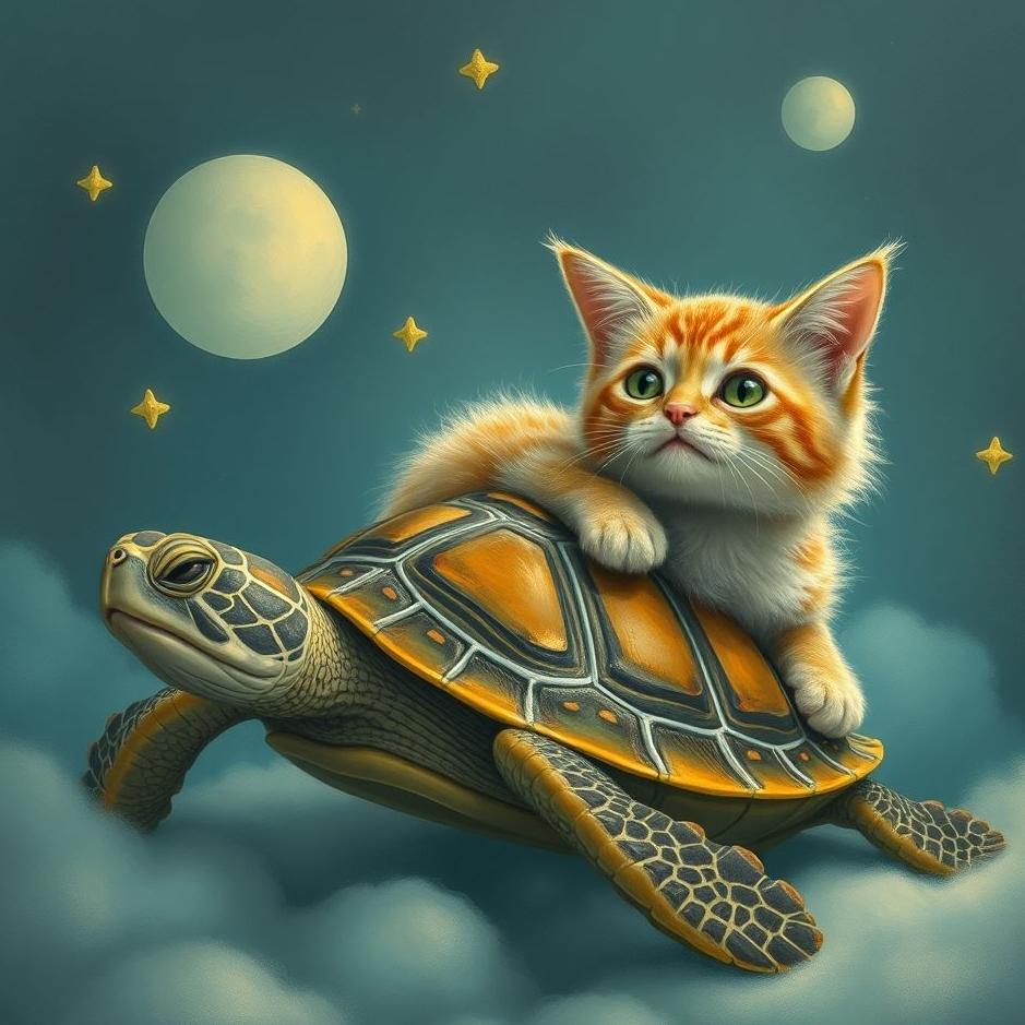 Dream : Turtle and a cat in a dream