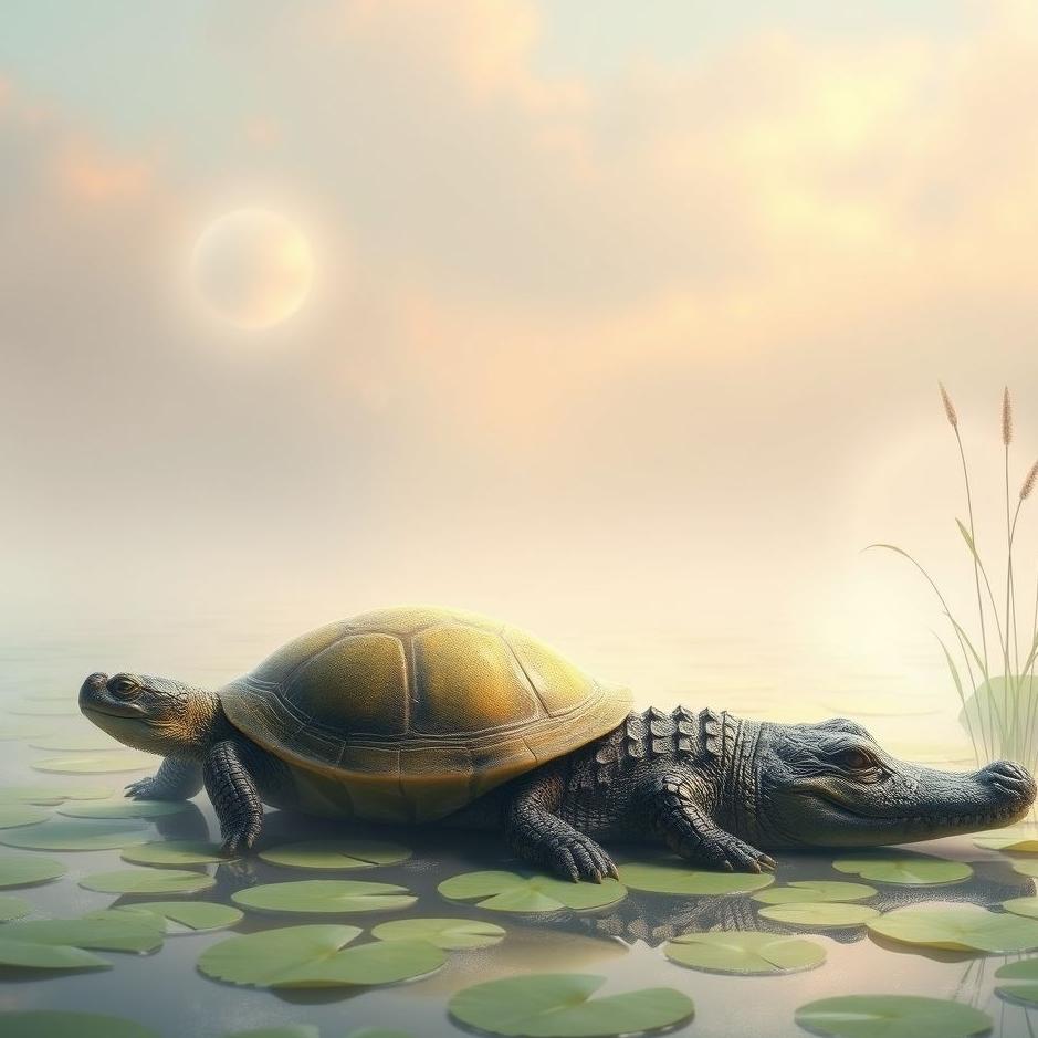 Dream : Turtle and a crocodile in a dream