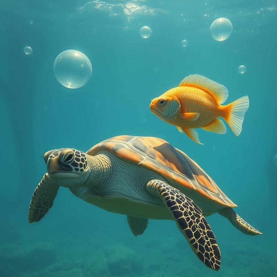 Dream : Turtle and a fish in a dream