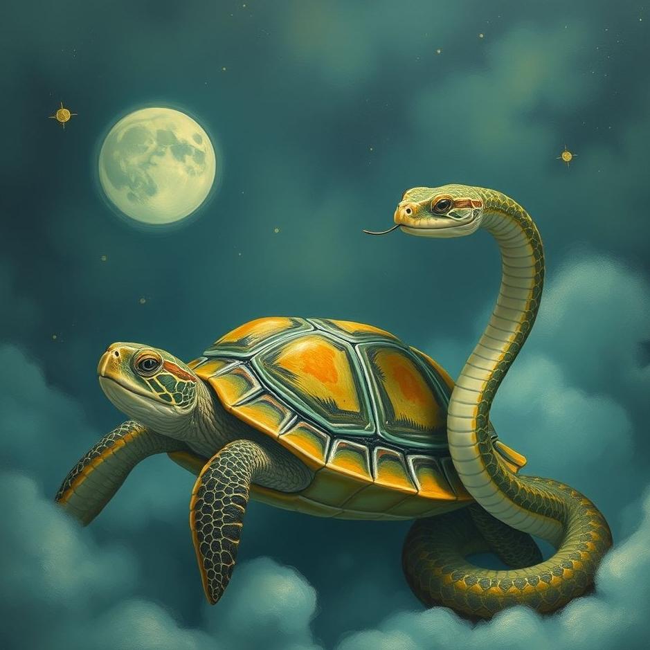 Dream : Turtle and a snake in a dream
