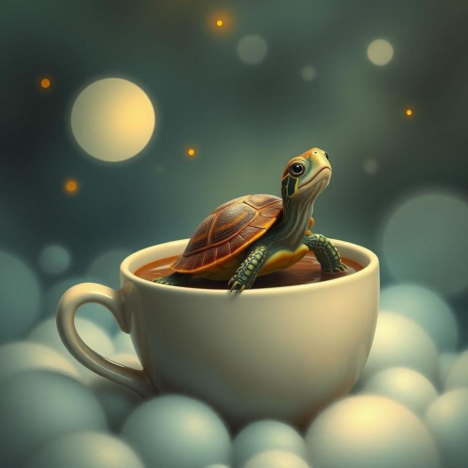 Dream : Turtle in a coffee cup in a dream