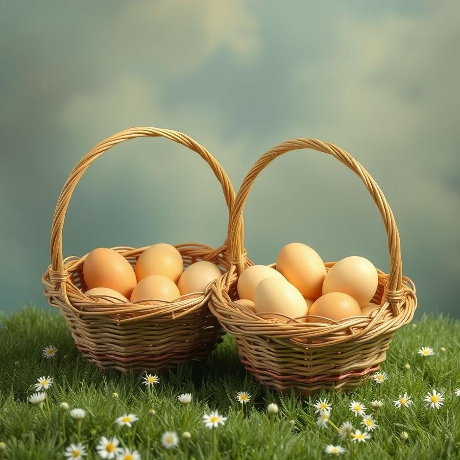 Dream : Two baskets of eggs in a dream