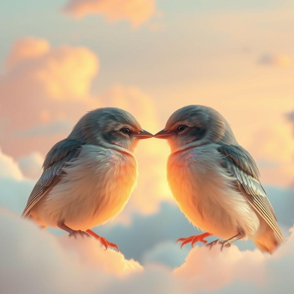 Dream : Two birds kissing in a dream