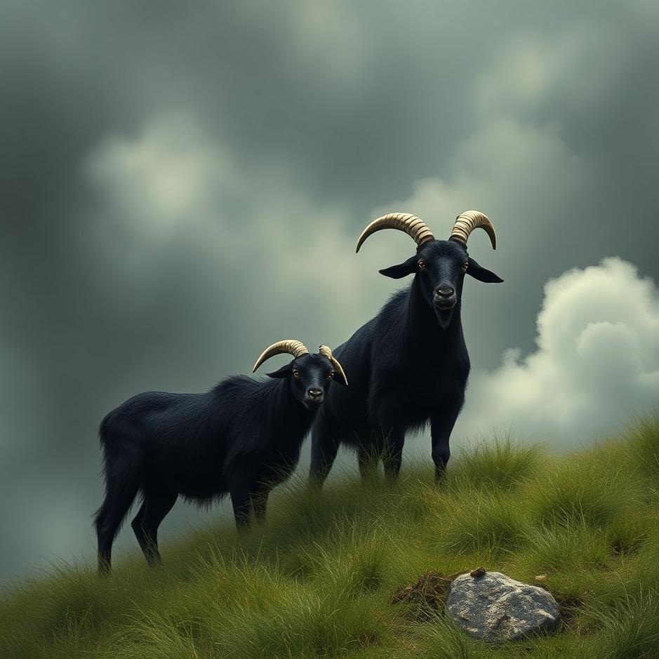 Dream : Two black goats in a dream