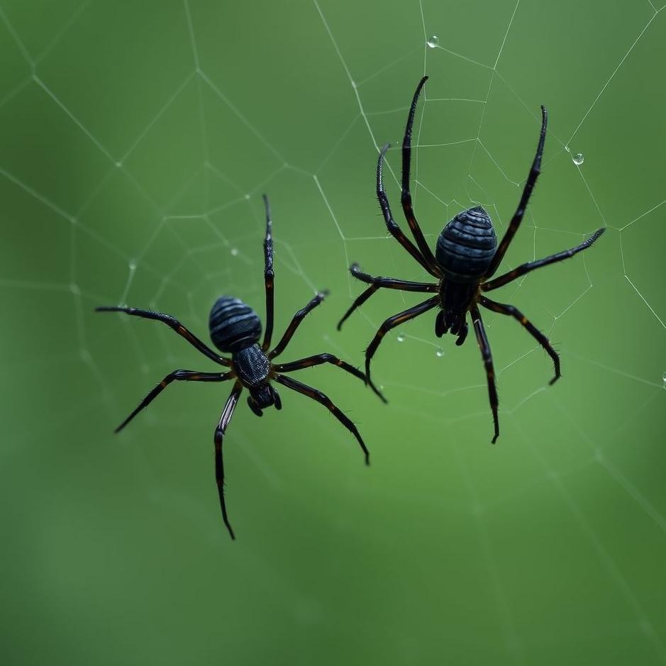 Dream : Two black spiders in a dream