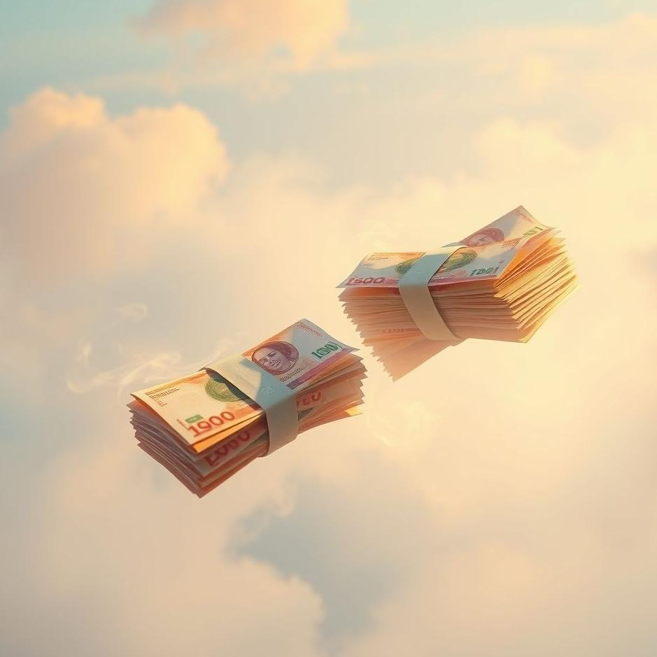 Dream : Two bundles of paper money in a dream