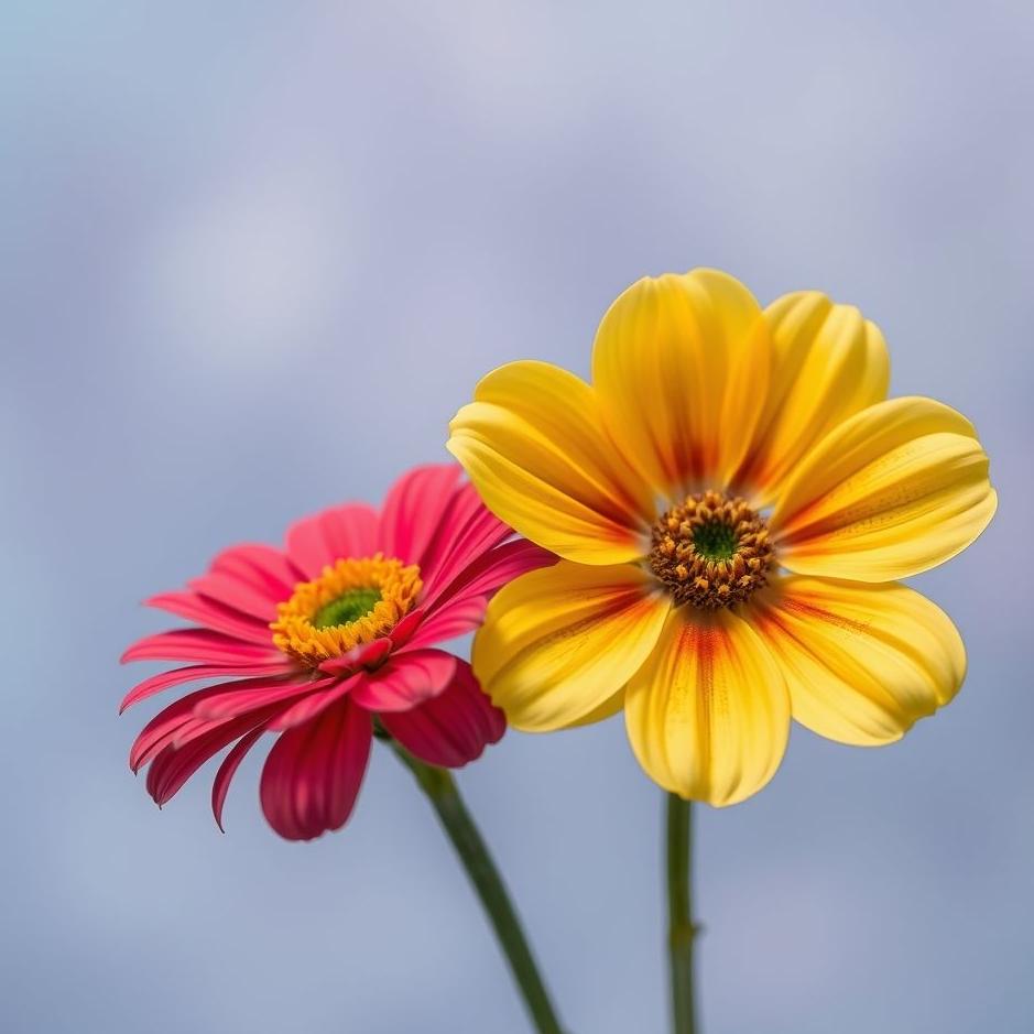 Dream : Two colored flowers in a dream