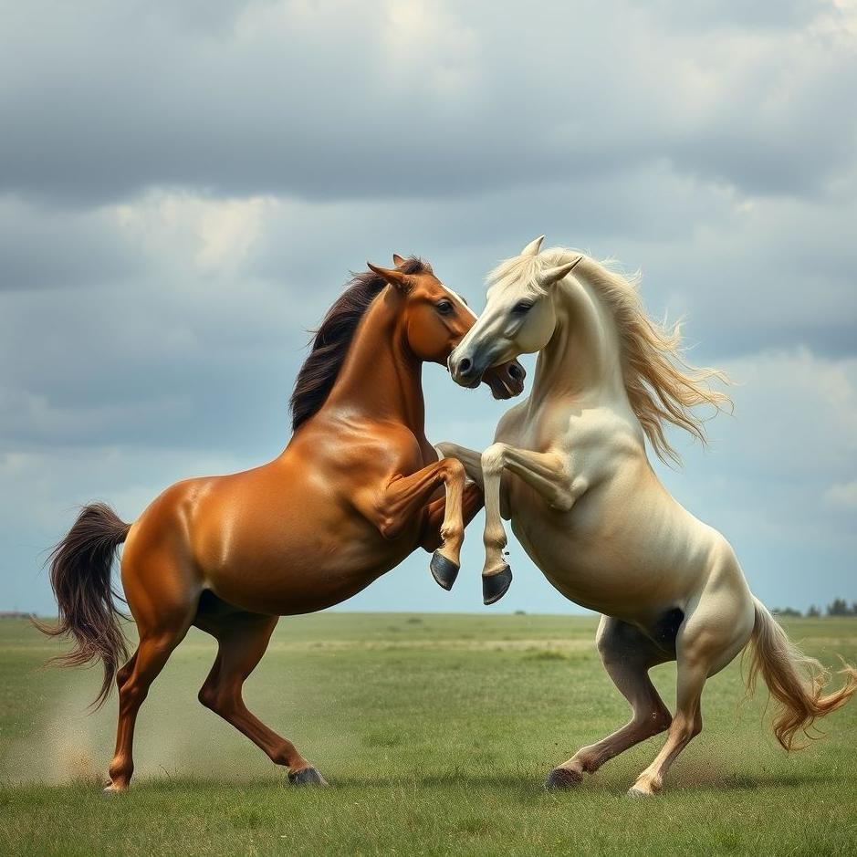 Dream : Two horses fighting in a dream