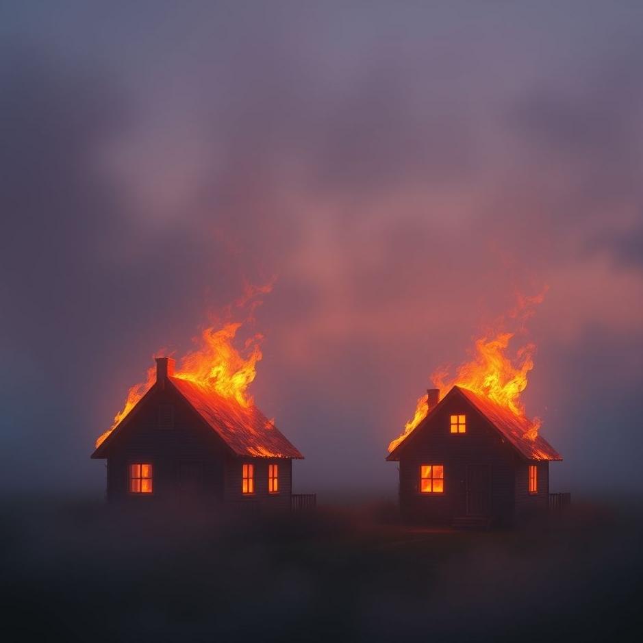 Dream : Two houses burning in a dream