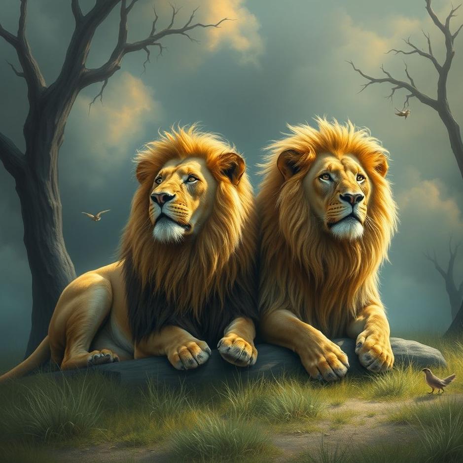 Dream : Two lions at home in a dream