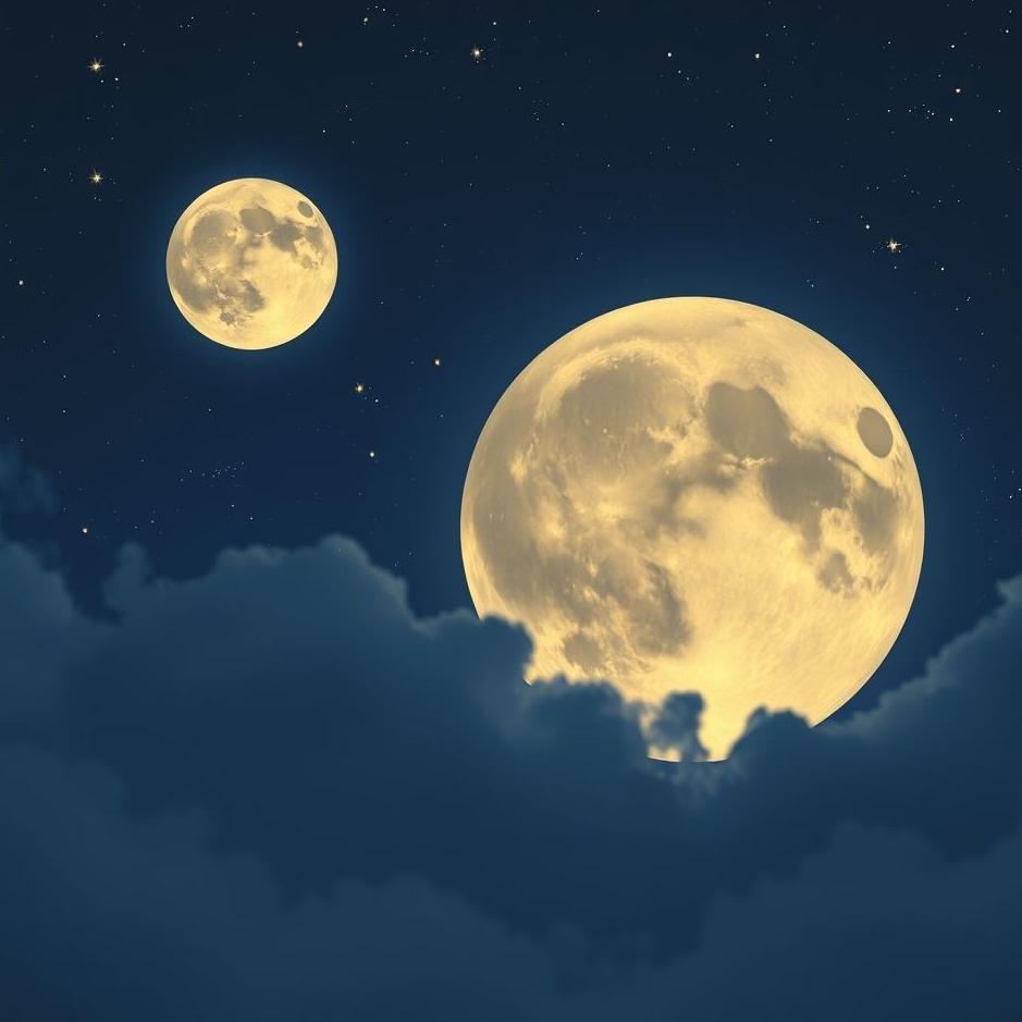 Dream : Two moons and stars in a dream