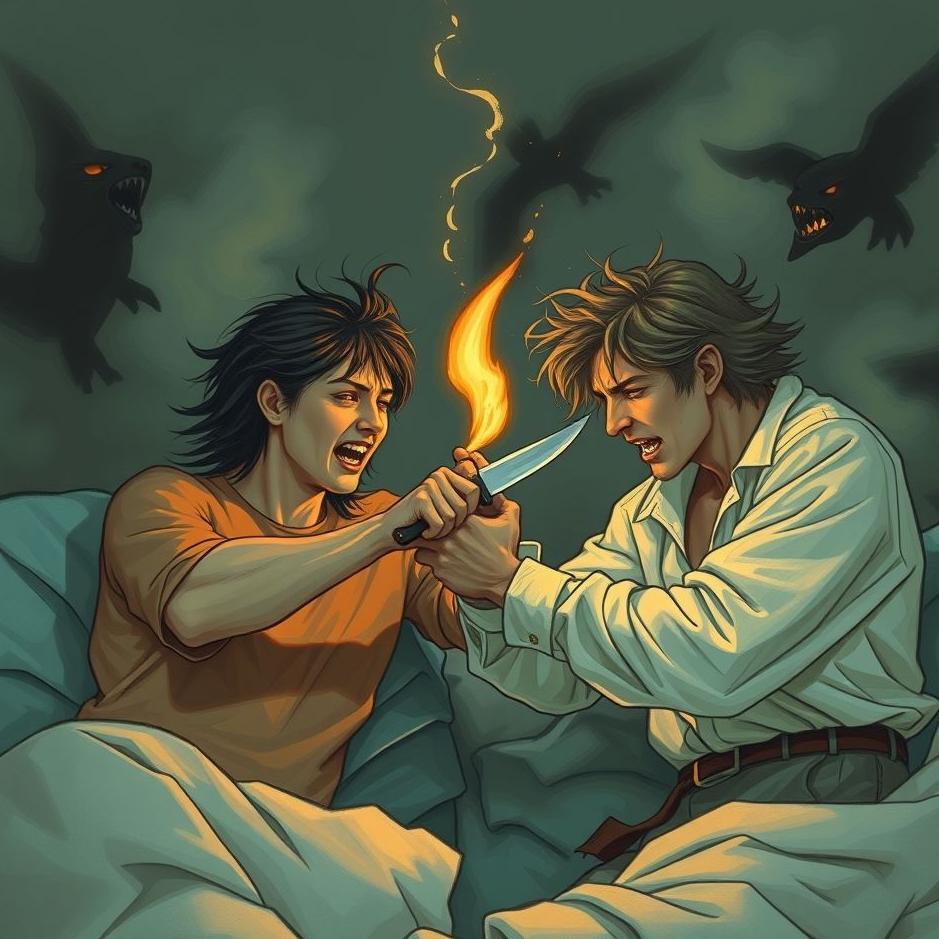 Dream : Two people attacking with a knife in a dream