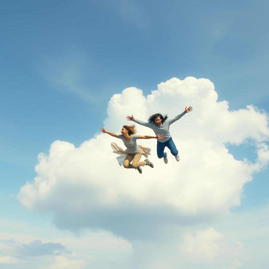 Dream : Two people flying in a dream