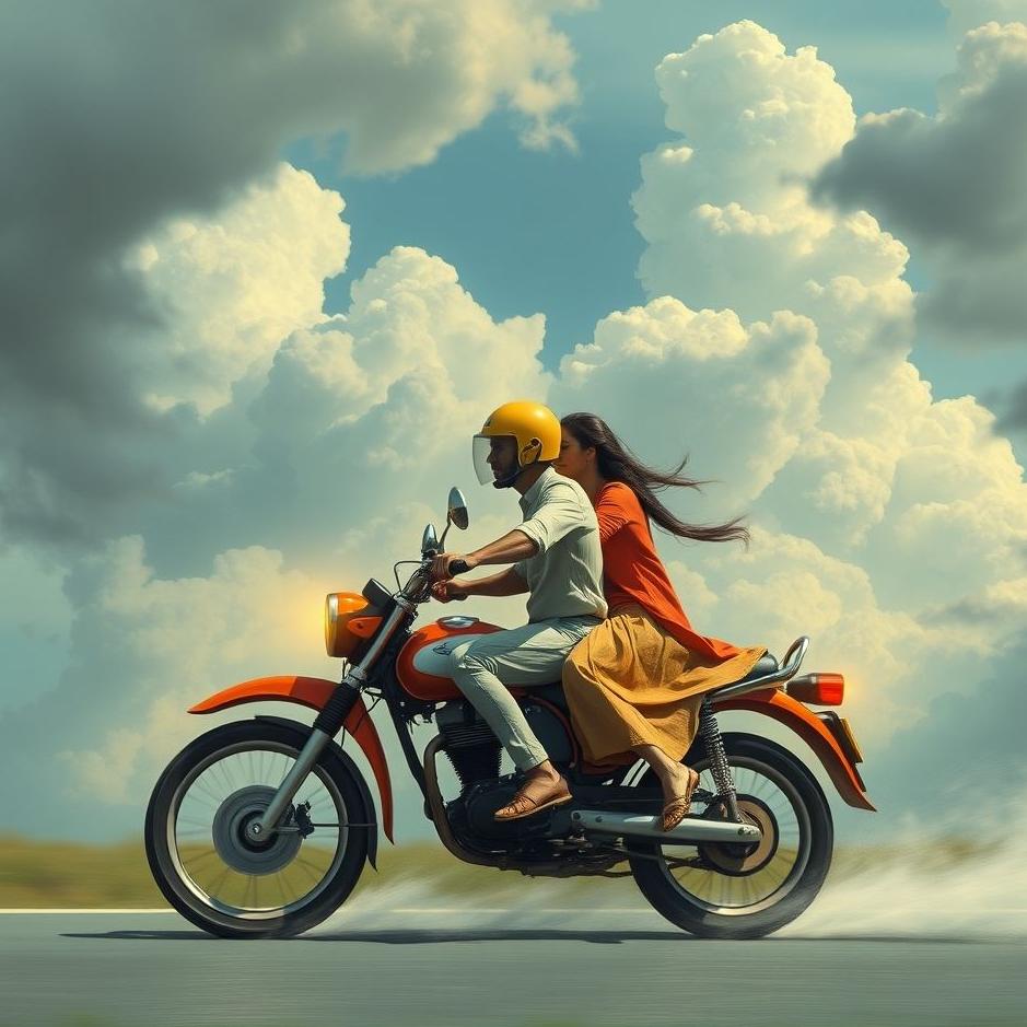 Dream : Two people riding a motorcycle in a dream