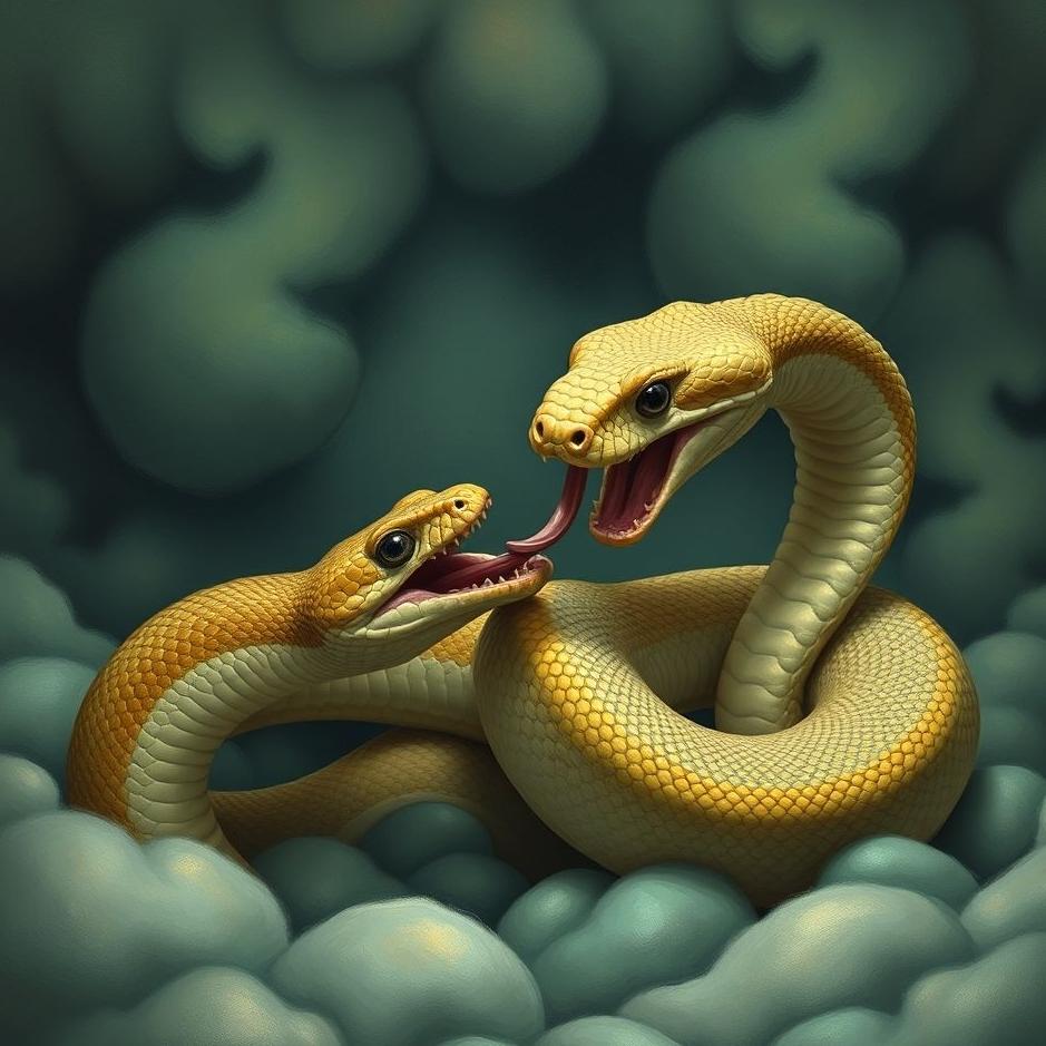 Dream : Two snakes eating each other in a dream