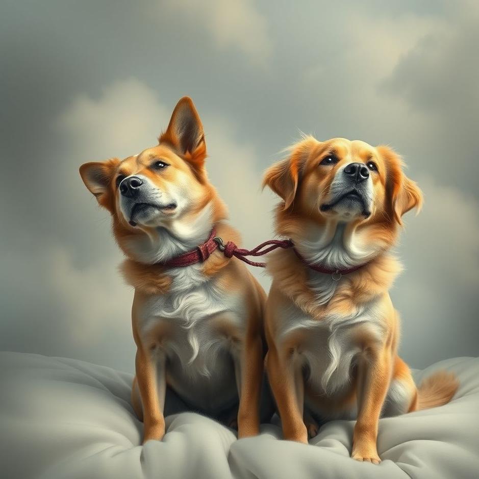 Dream : Two tied dogs in a dream