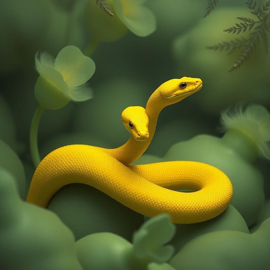Dream : Two yellow snakes in a dream