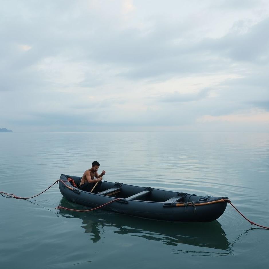 Dream : Tying a black raft in a dream