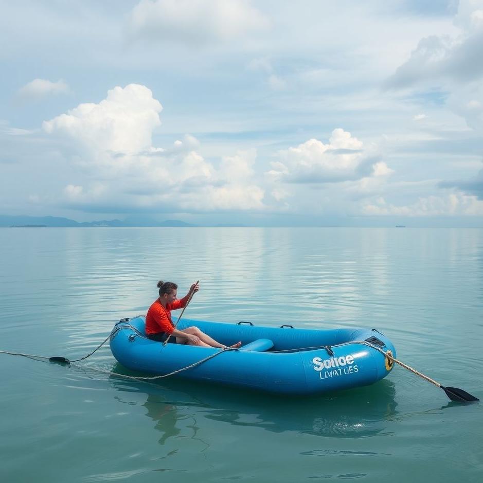 Dream : Tying a blue raft in a dream