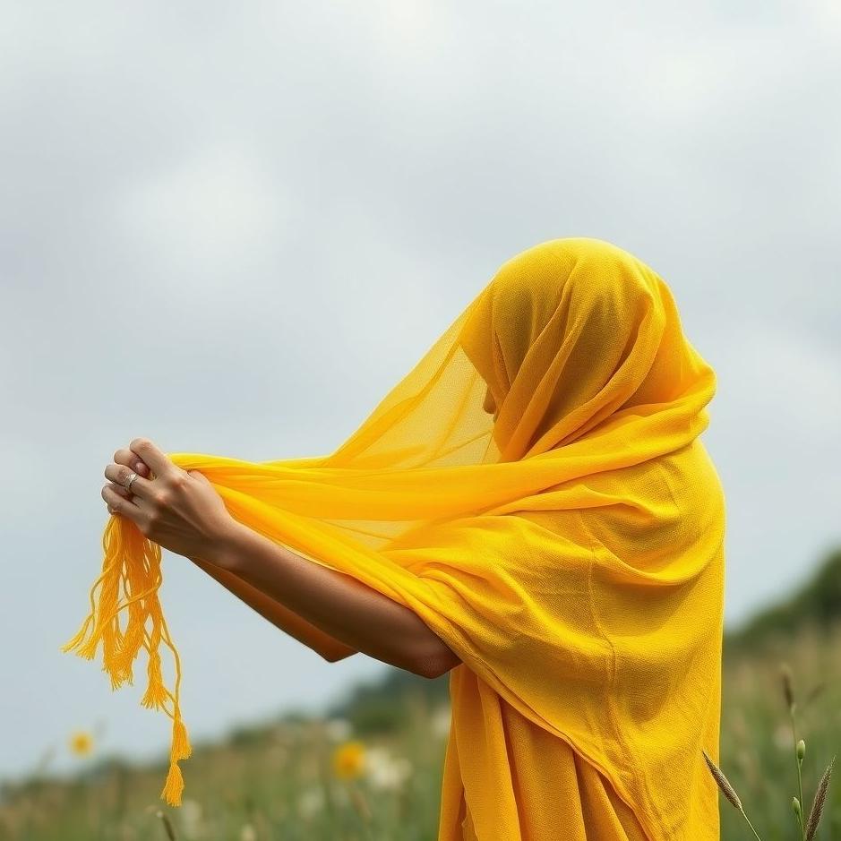 Dream : Tying a yellow shawl in a dream