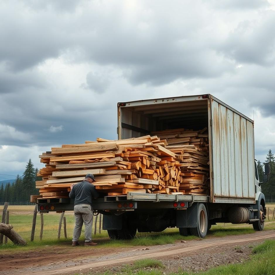 Dream : Unloading wood from a truck in a dream