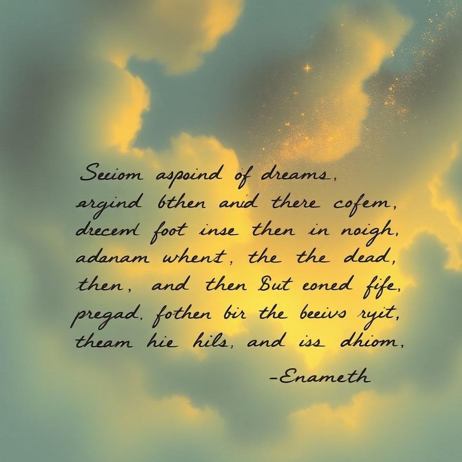 Dream : Unreadable writing in a dream