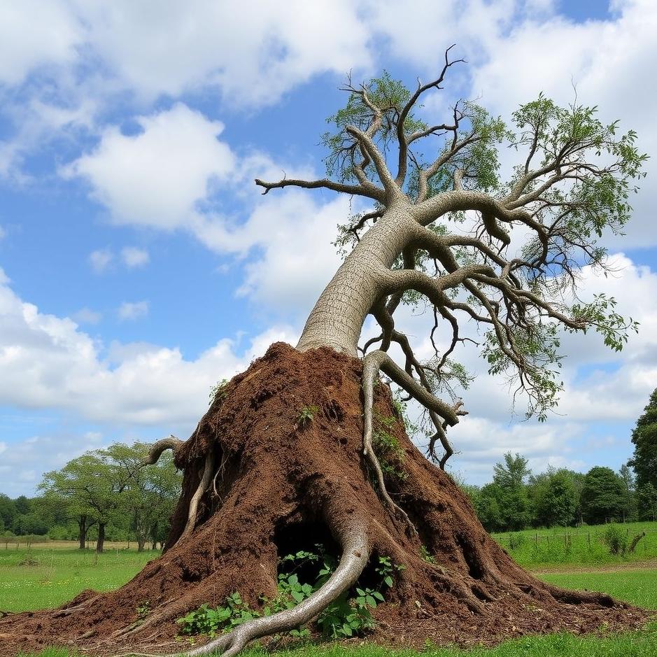 Dream : Uprooting a tree