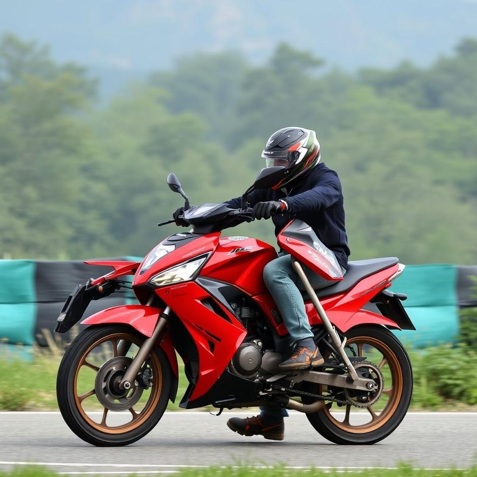 Dream : Using a red motorbike