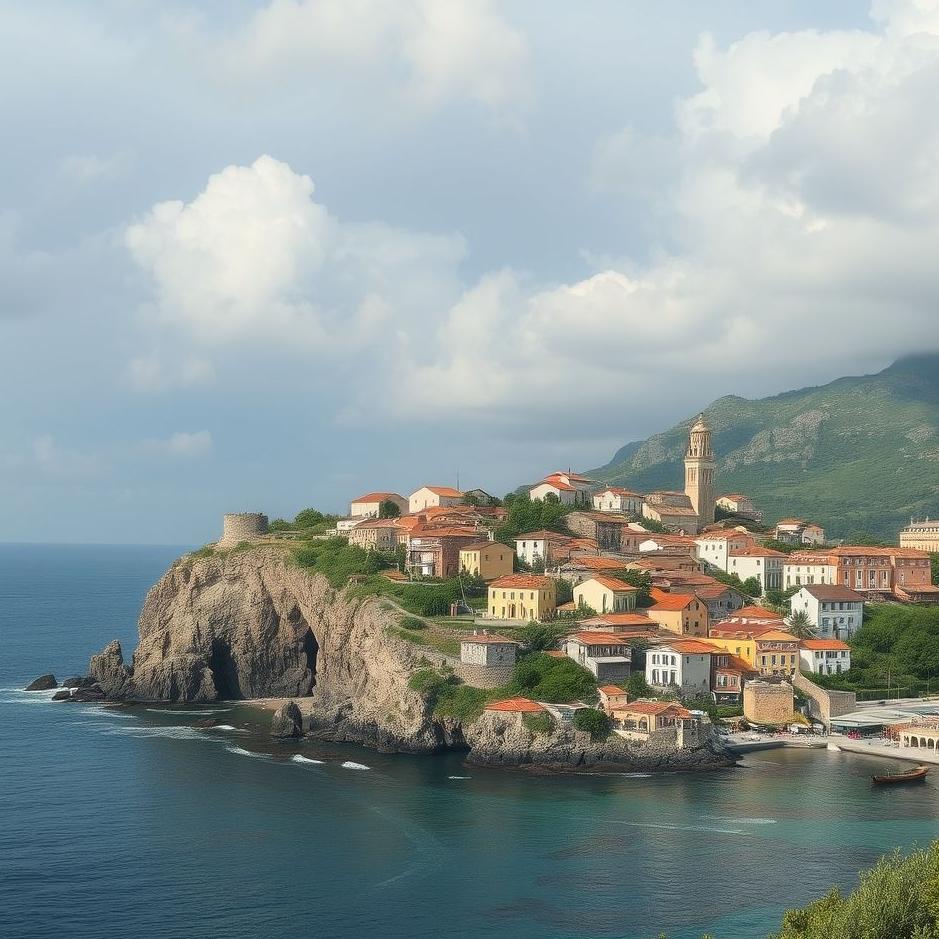 Dream : Village and the sea in a dream