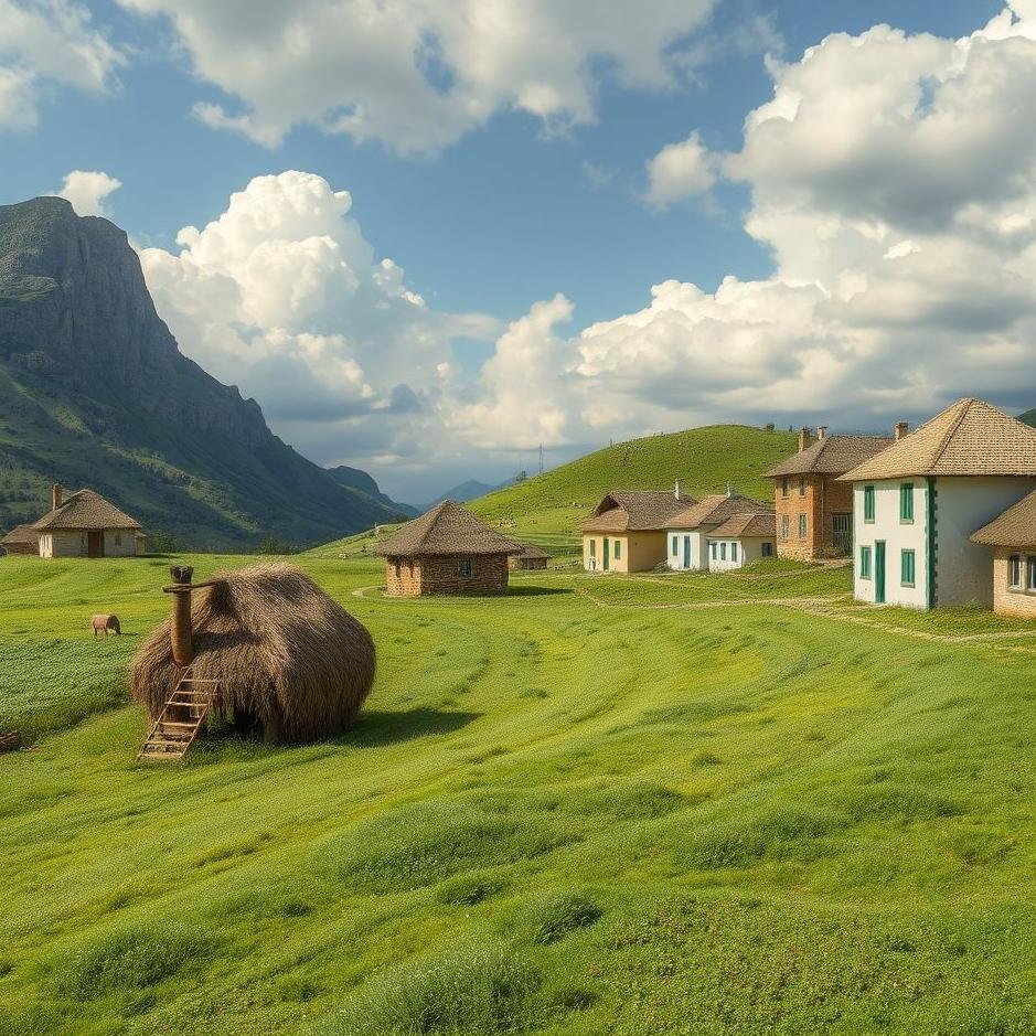 Dream : Village-colored carpet in a dream