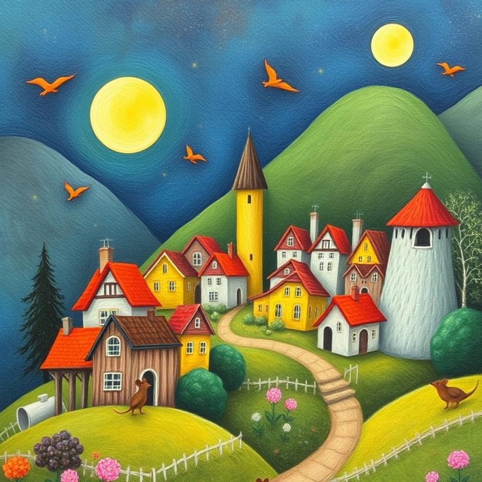 Dream : Village colored mouse in a dream