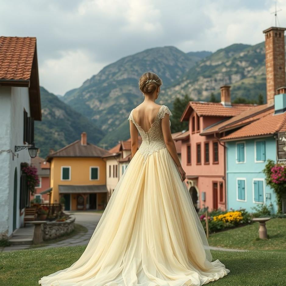 Dream : Village colored wedding dress in a dream